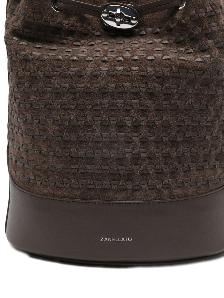 monda musiva small leather bucket bag by Selfnex