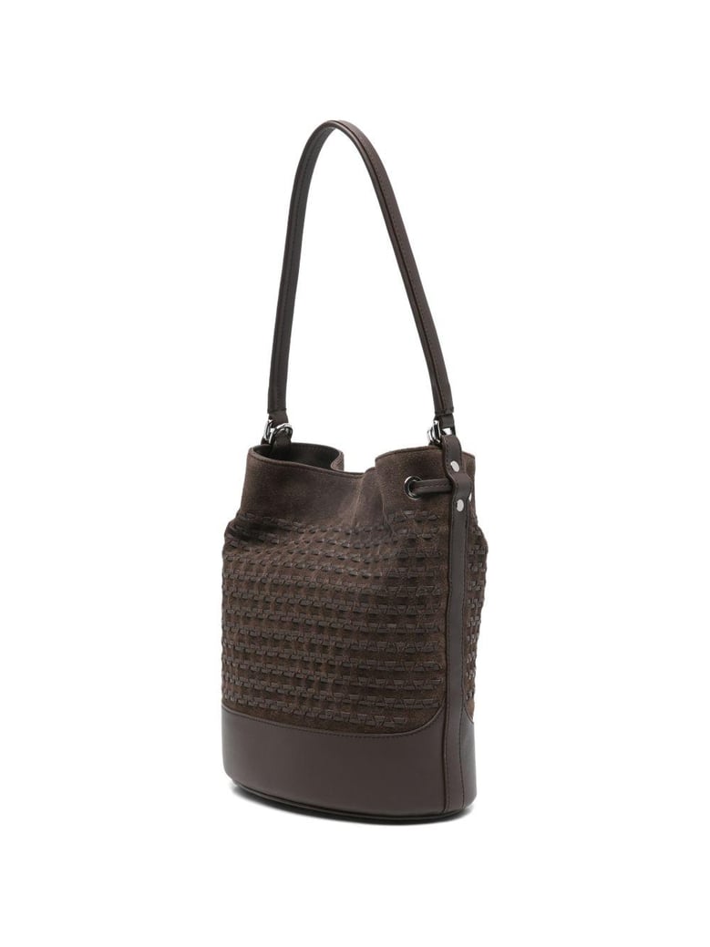 monda musiva small leather bucket bag by Selfnex