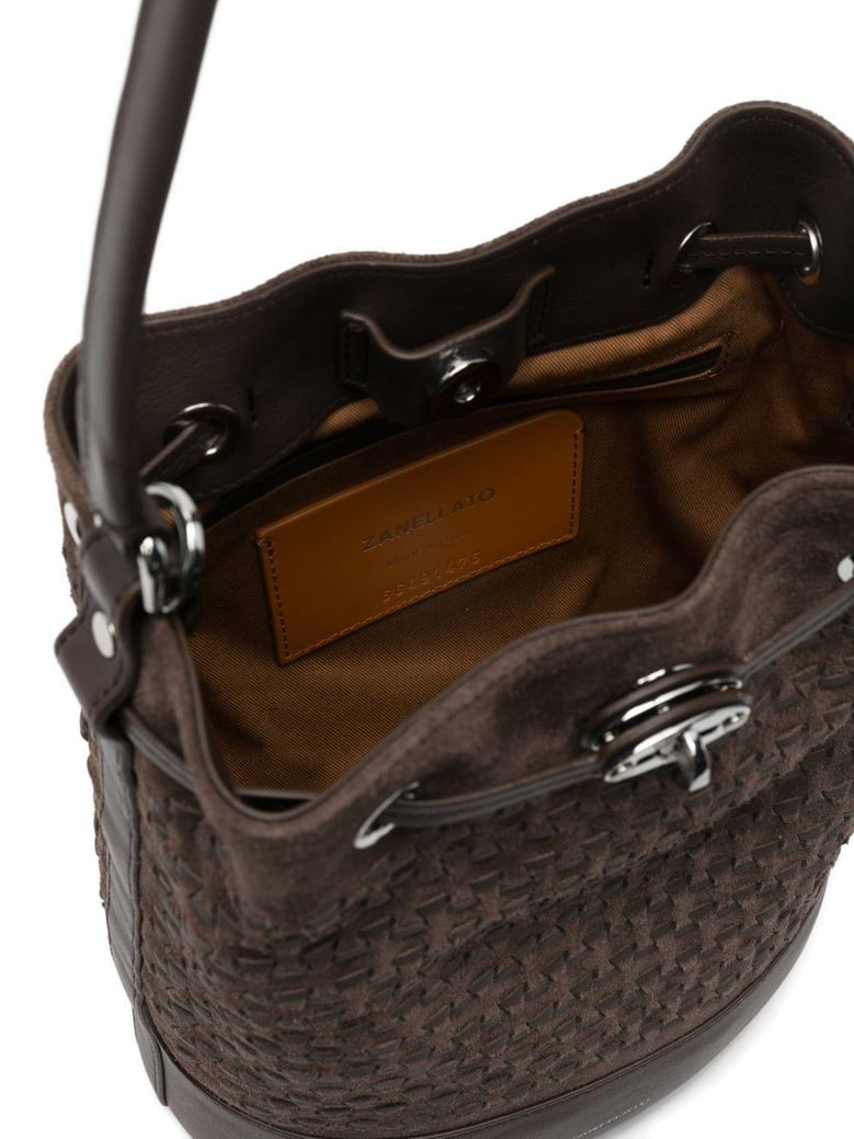 monda musiva small leather bucket bag by Selfnex