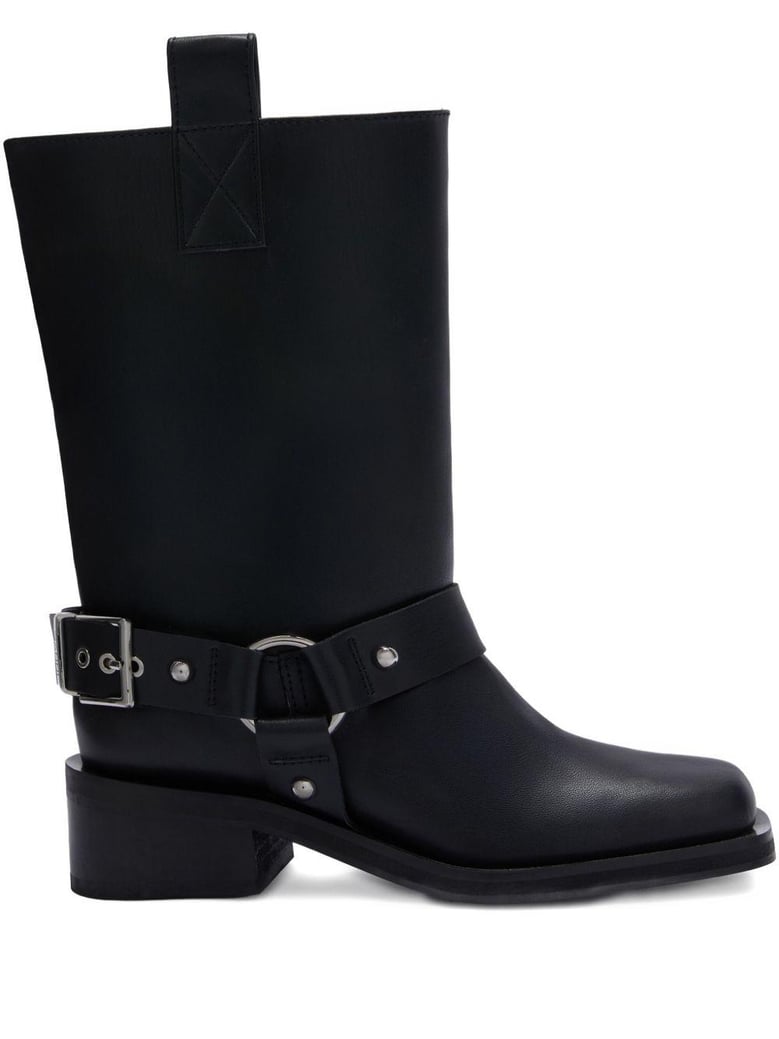 recycled leather biker boots by Selfnex
