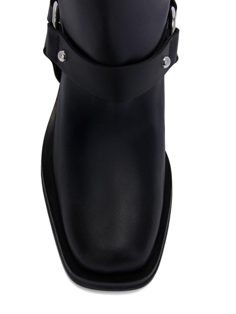 recycled leather biker boots by Selfnex
