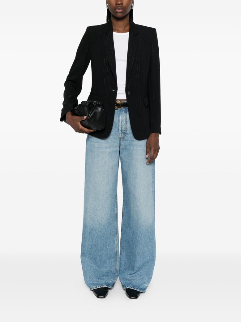 pinstripe single-breasted blazer jacket by Selfnex