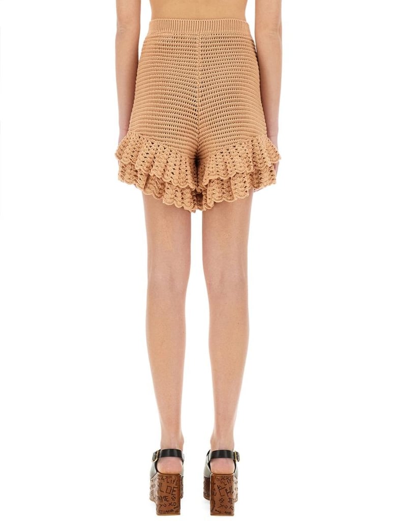 crochet knit mini shorts by Selfnex