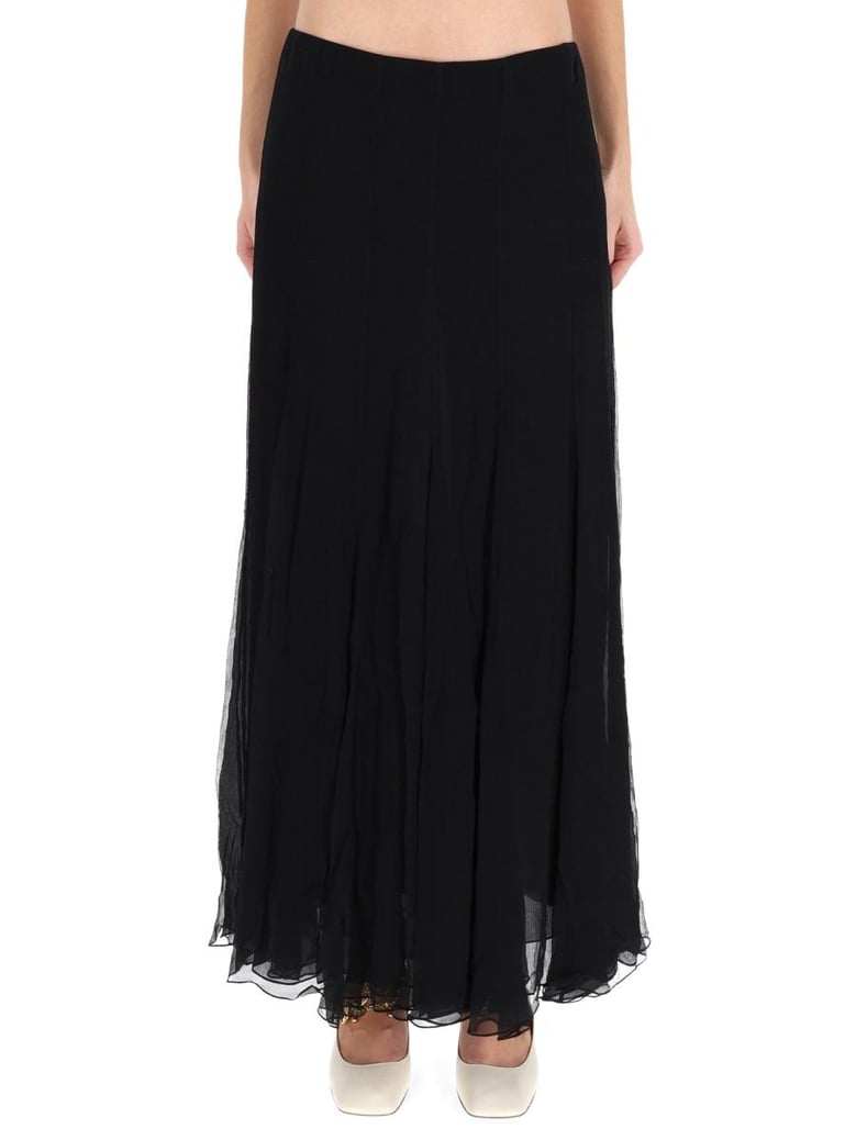 silk muslin maxi skirt by Selfnex