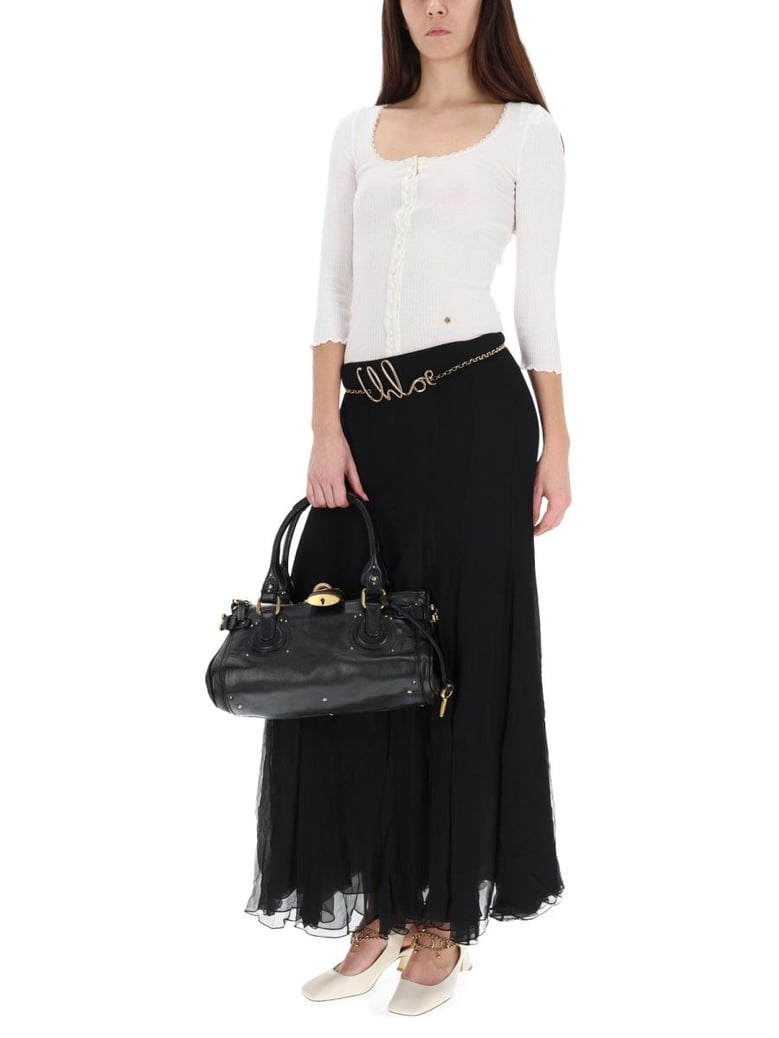 silk muslin maxi skirt by Selfnex