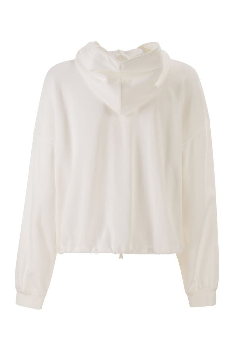 hooded zip-up sweatshirt in technical cotton jersey by Selfnex