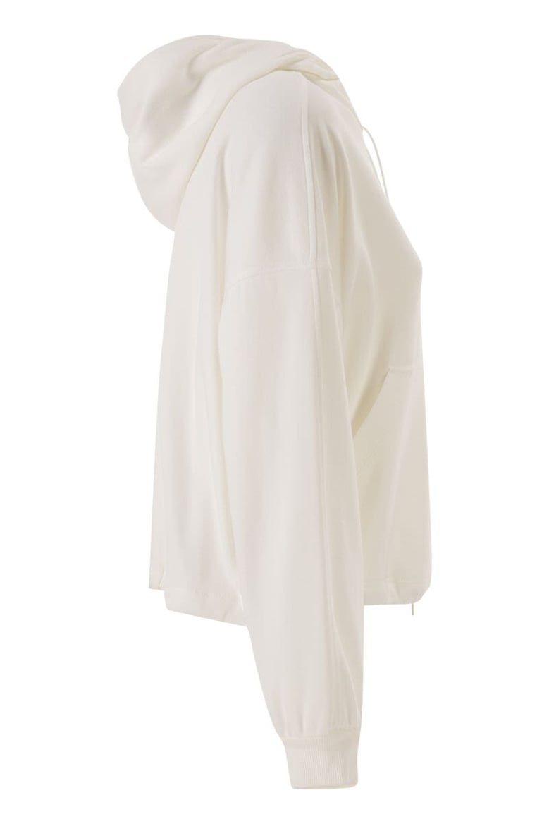hooded zip-up sweatshirt in technical cotton jersey by Selfnex