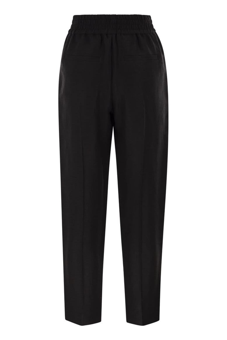 baggy pull-up trousers in viscose and linen fluid twill by Selfnex