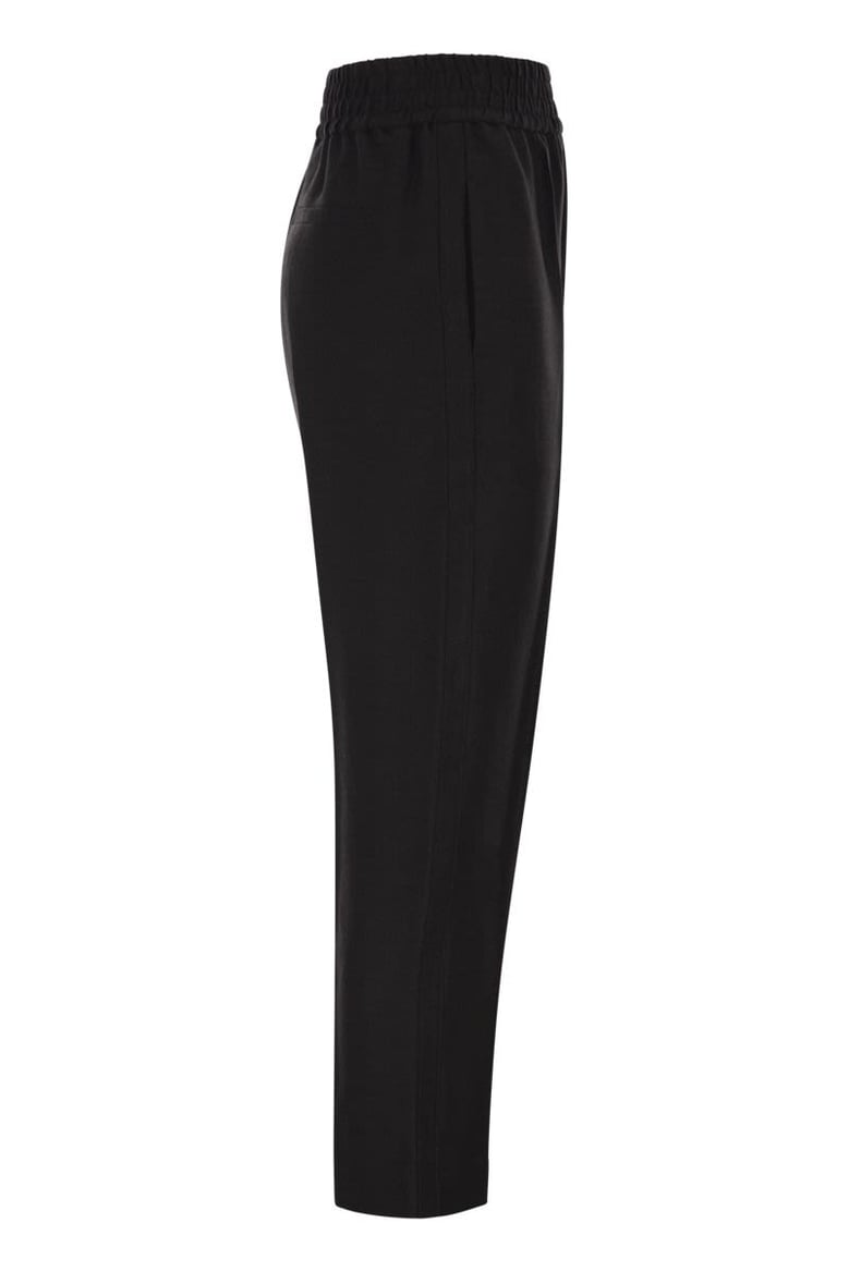 baggy pull-up trousers in viscose and linen fluid twill by Selfnex