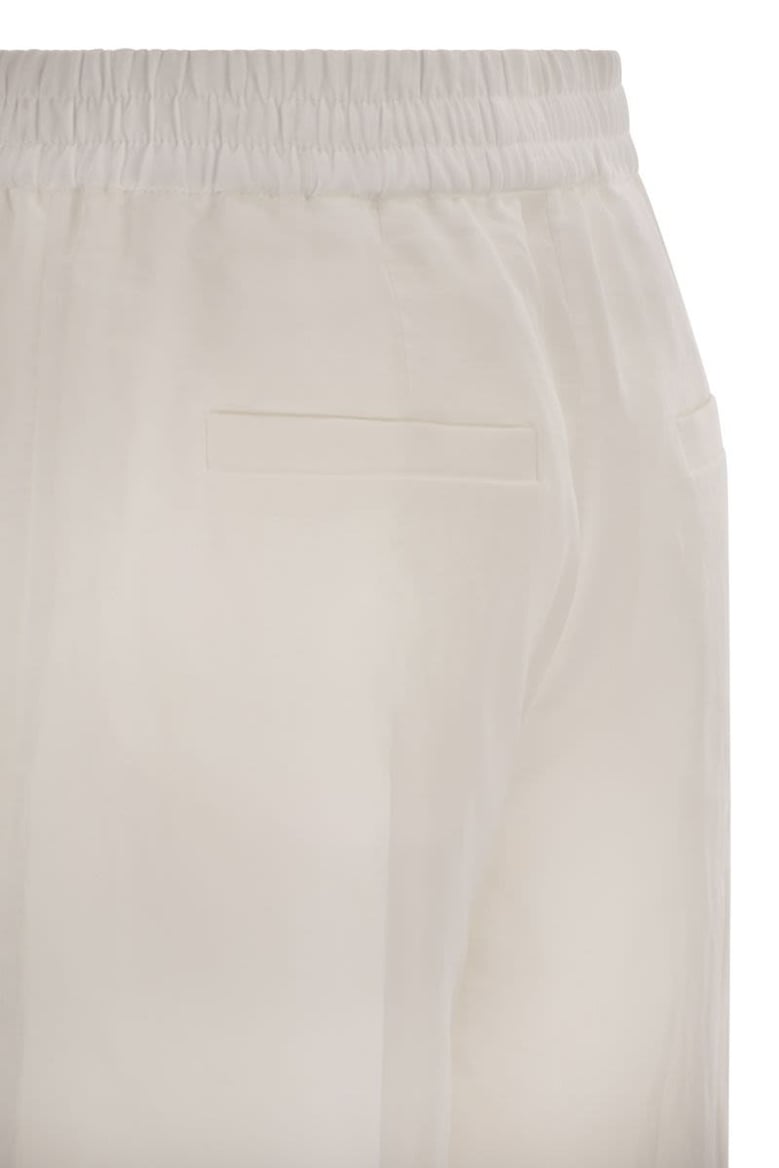 loose track trousers in cotton organza by Selfnex