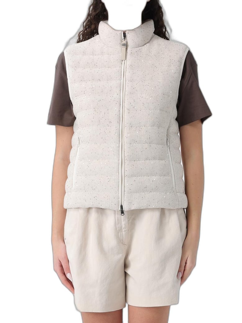 padded cotton waistcoat with sequins and precious details by Selfnex
