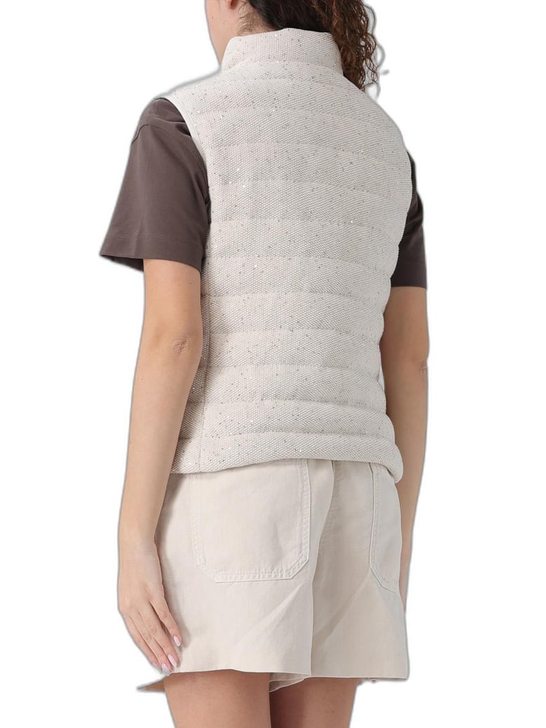 padded cotton waistcoat with sequins and precious details by Selfnex