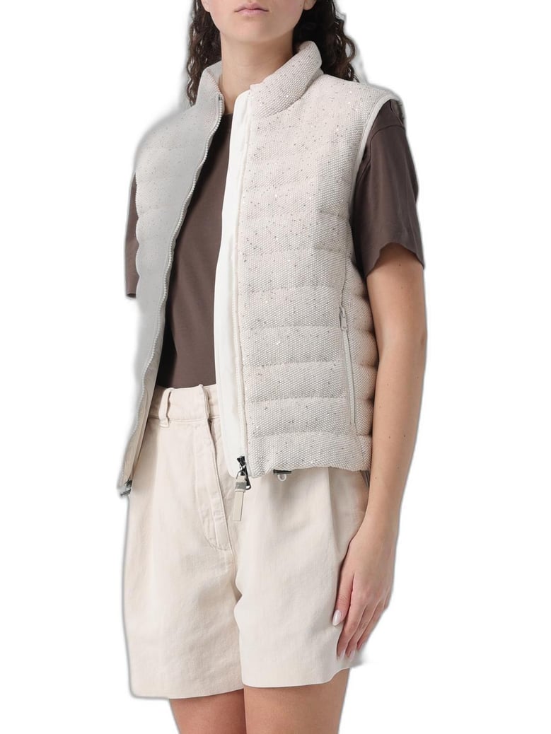 padded cotton waistcoat with sequins and precious details by Selfnex