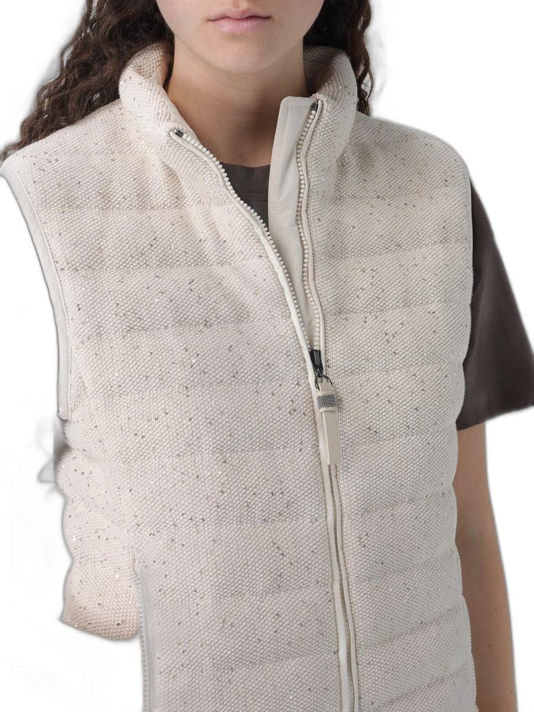 padded cotton waistcoat with sequins and precious details by Selfnex