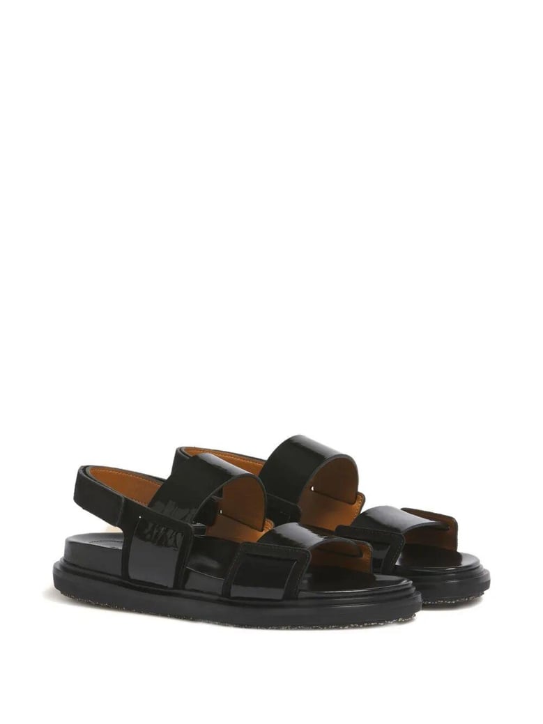fussbett double-strap leather sandals by Selfnex