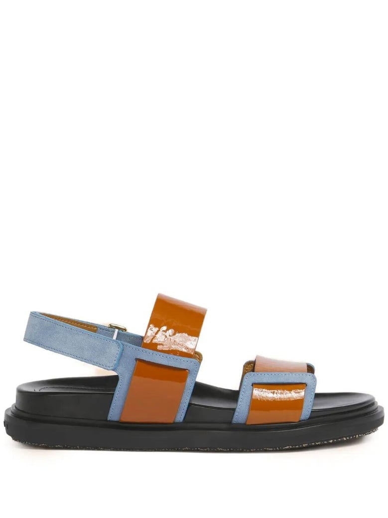 fussbett double-strap leather sandals by Selfnex