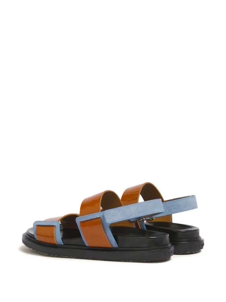 fussbett double-strap leather sandals by Selfnex