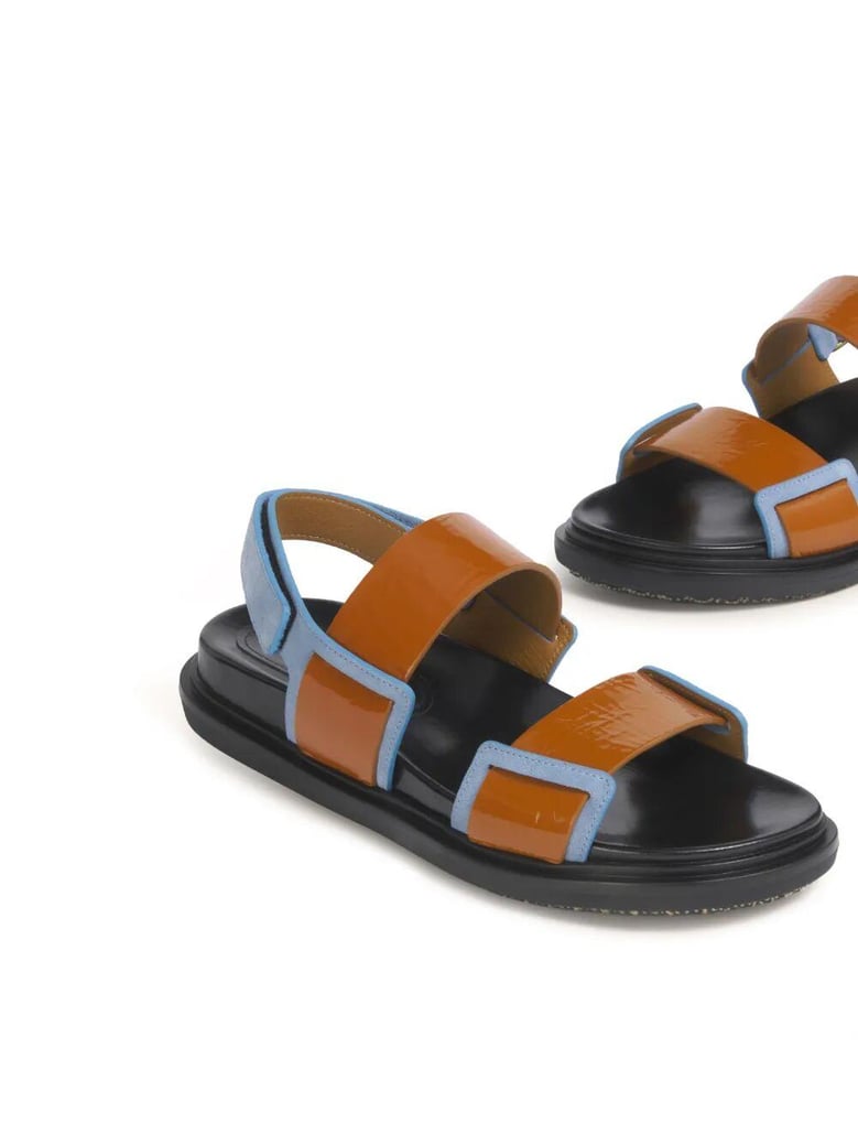 fussbett double-strap leather sandals by Selfnex