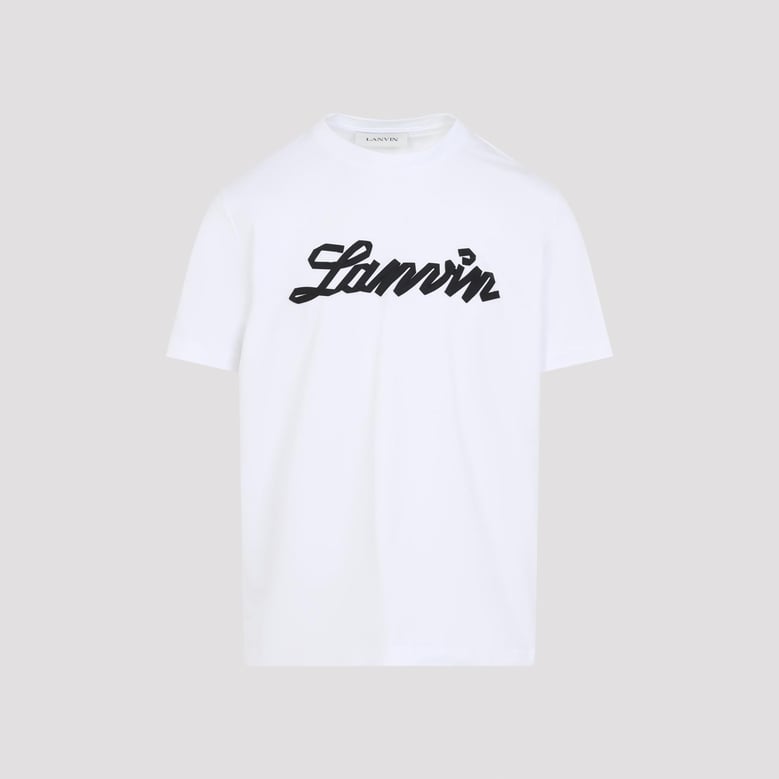 white embroidered logo t-shirt by Selfnex