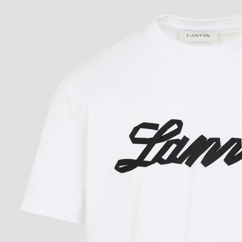 white embroidered logo t-shirt by Selfnex