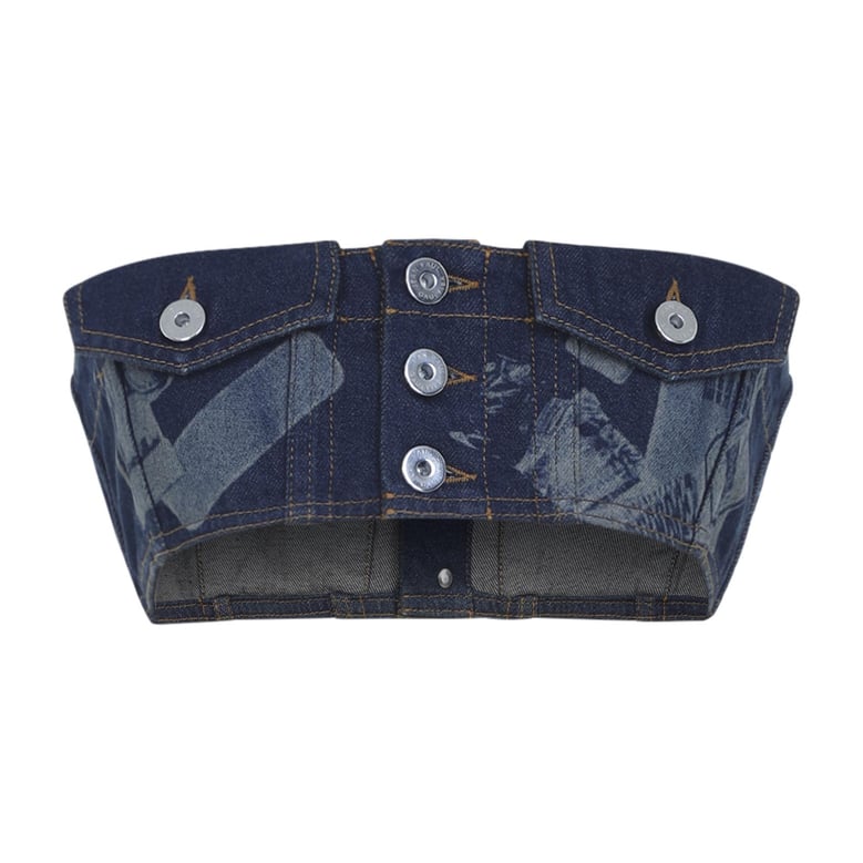 blue denim bra top by Selfnex