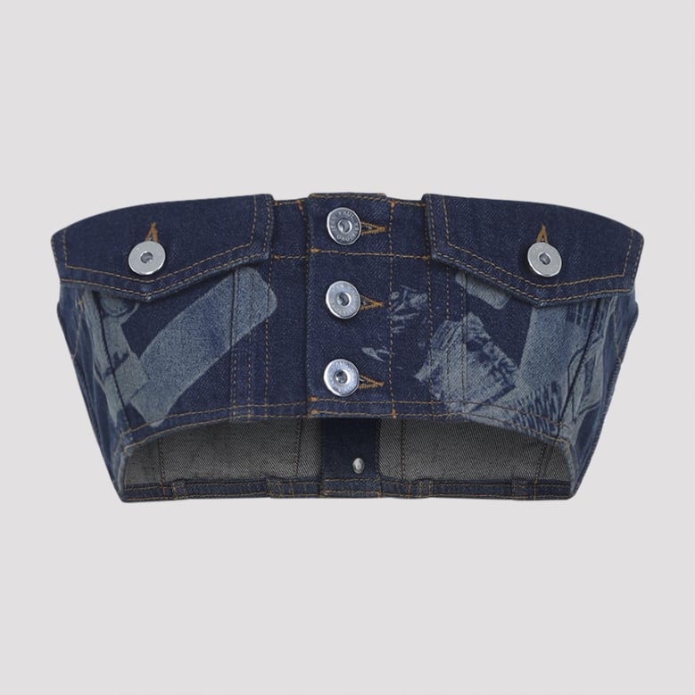 blue denim bra top by Selfnex