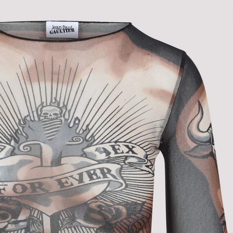 brown safe sex tattoo brown polyamide top by Selfnex
