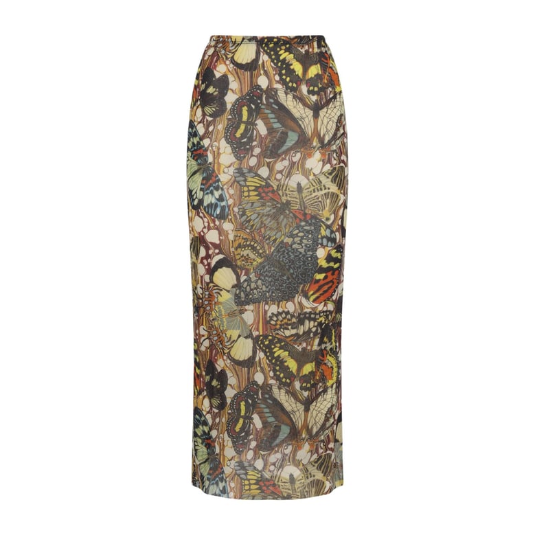 multicolor the yellow butterfly polyamide long skirt by Selfnex