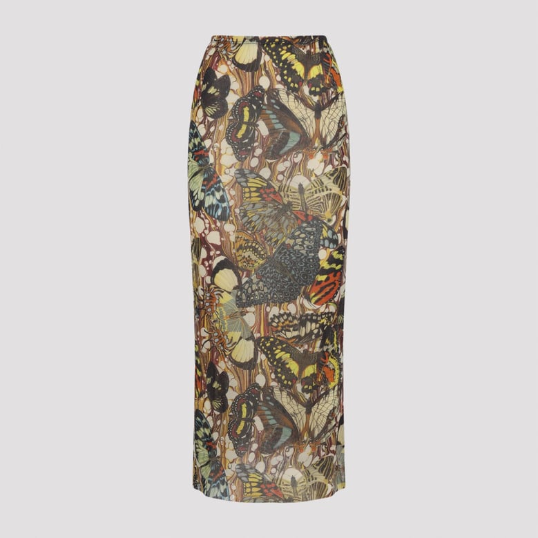 multicolor the yellow butterfly polyamide long skirt by Selfnex