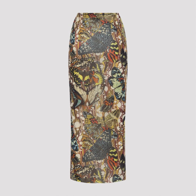 multicolor the yellow butterfly polyamide long skirt by Selfnex