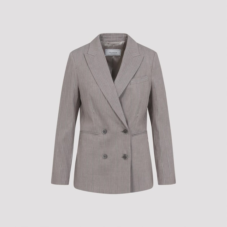 brown linen jacket by Selfnex