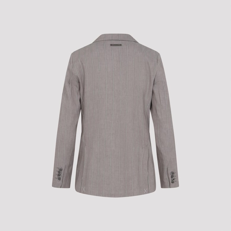 brown linen jacket by Selfnex