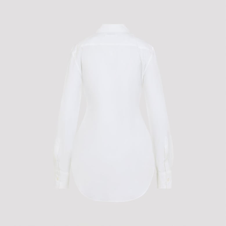 white needless flock cotton shirt by Selfnex