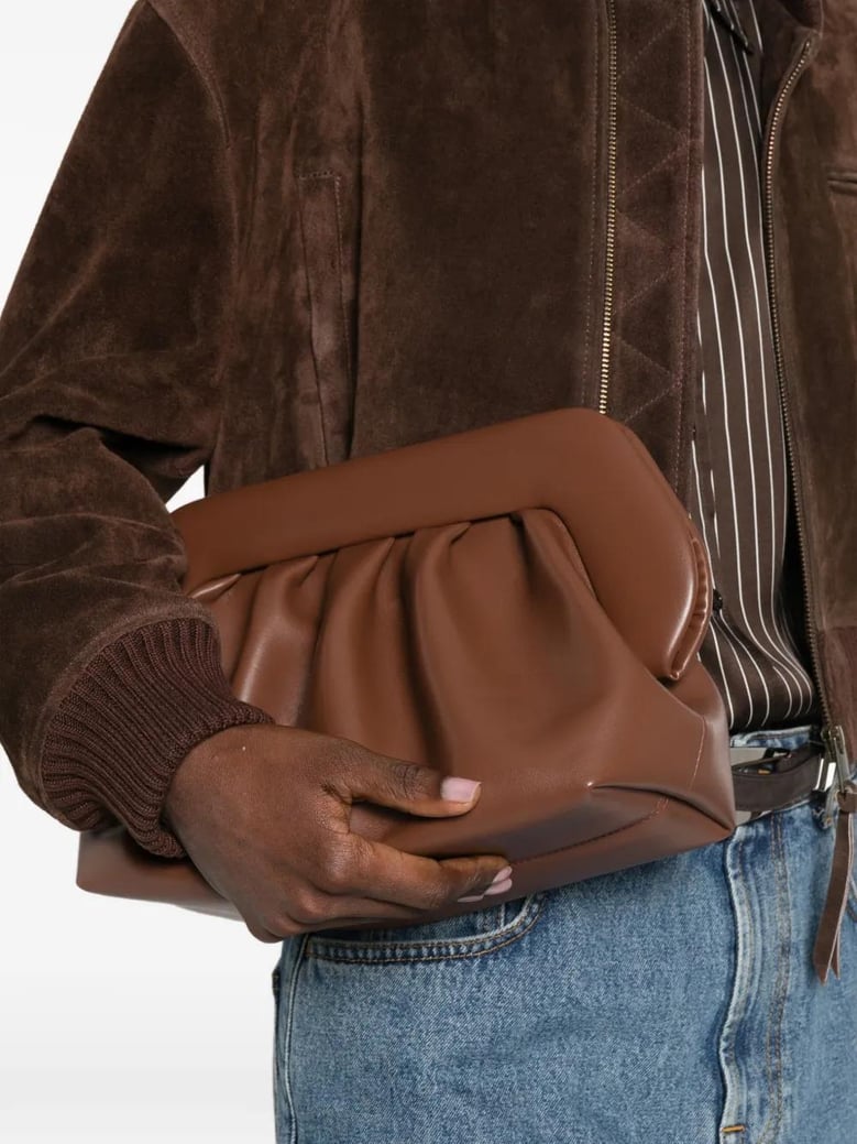 brown polyurethane recycled pre consumer other recycled post consumer polyester handbag by Selfnex