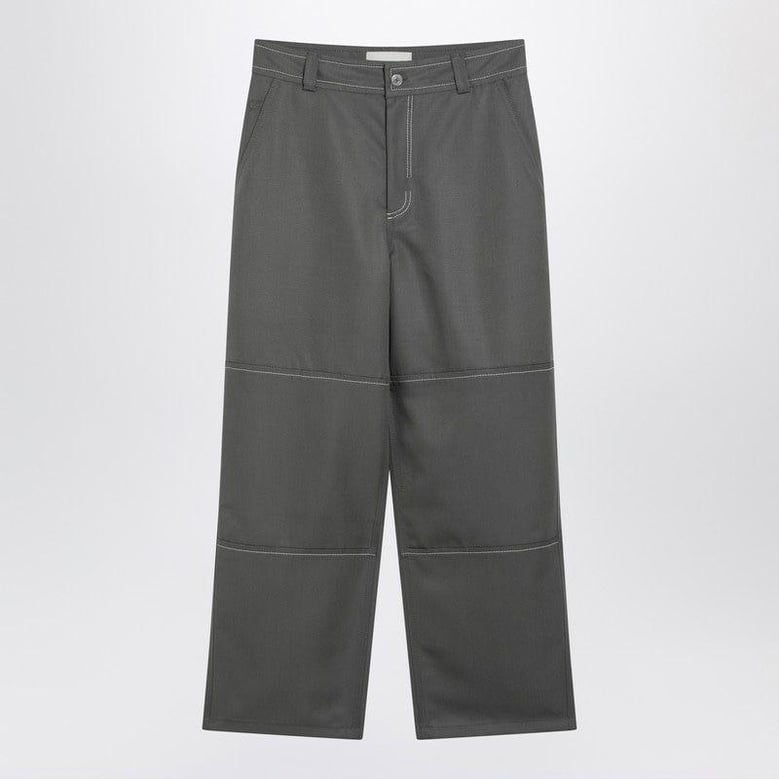 grey wool canvas workwear trousers by Selfnex