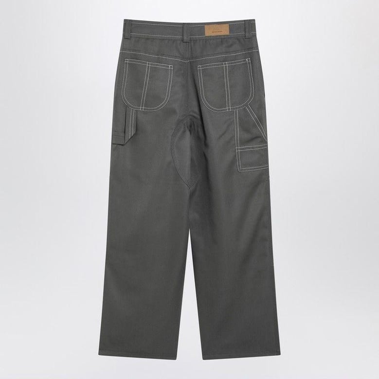 grey wool canvas workwear trousers by Selfnex