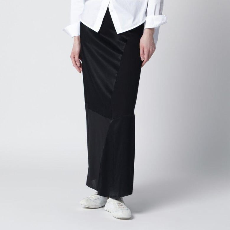 black patchwork skirt by Selfnex