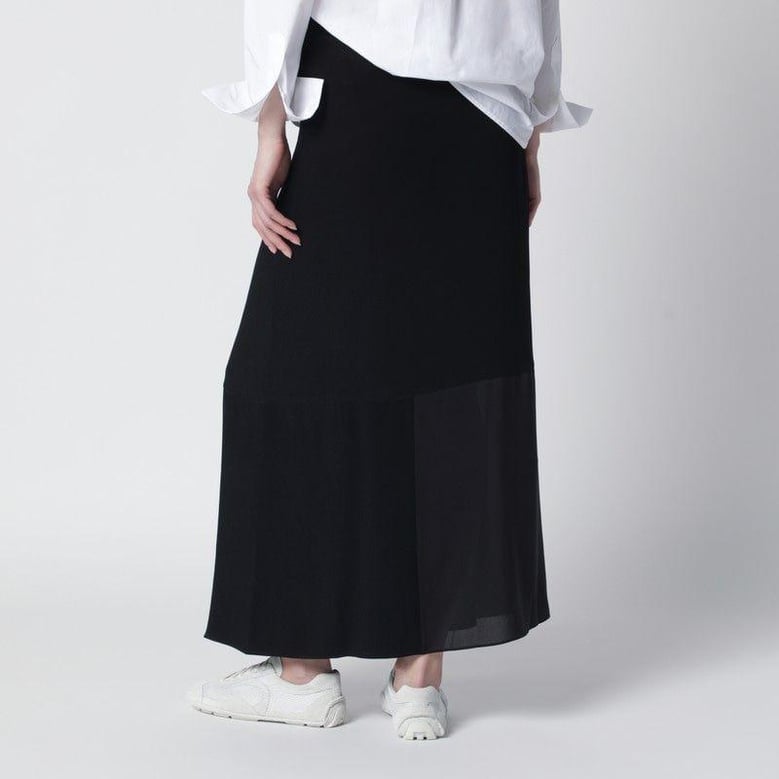 black patchwork skirt by Selfnex