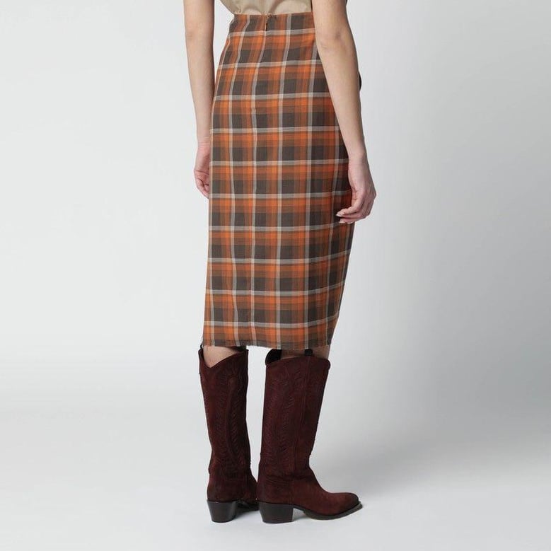 draped tartan skirt by Selfnex