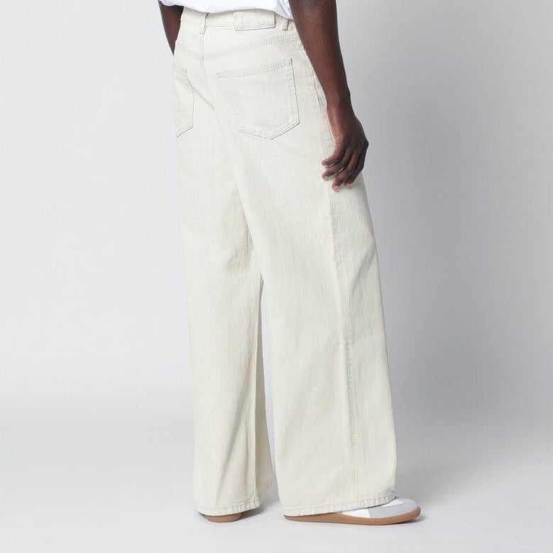 wideleg light blue bleached jeans by Selfnex