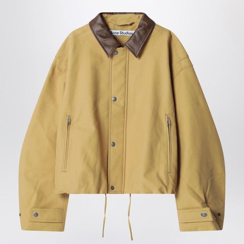 twill bomber jacket sand beige by Selfnex