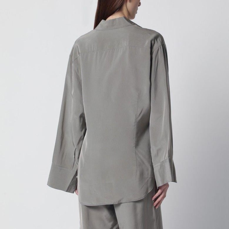 light grey striped oversized shirt by Selfnex