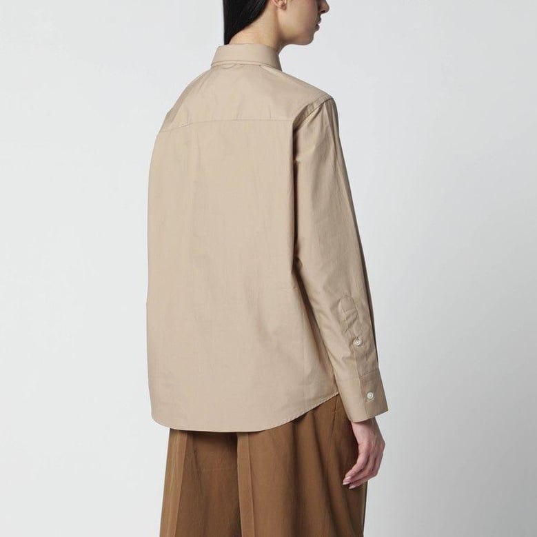 beige shirt with double collar by Selfnex
