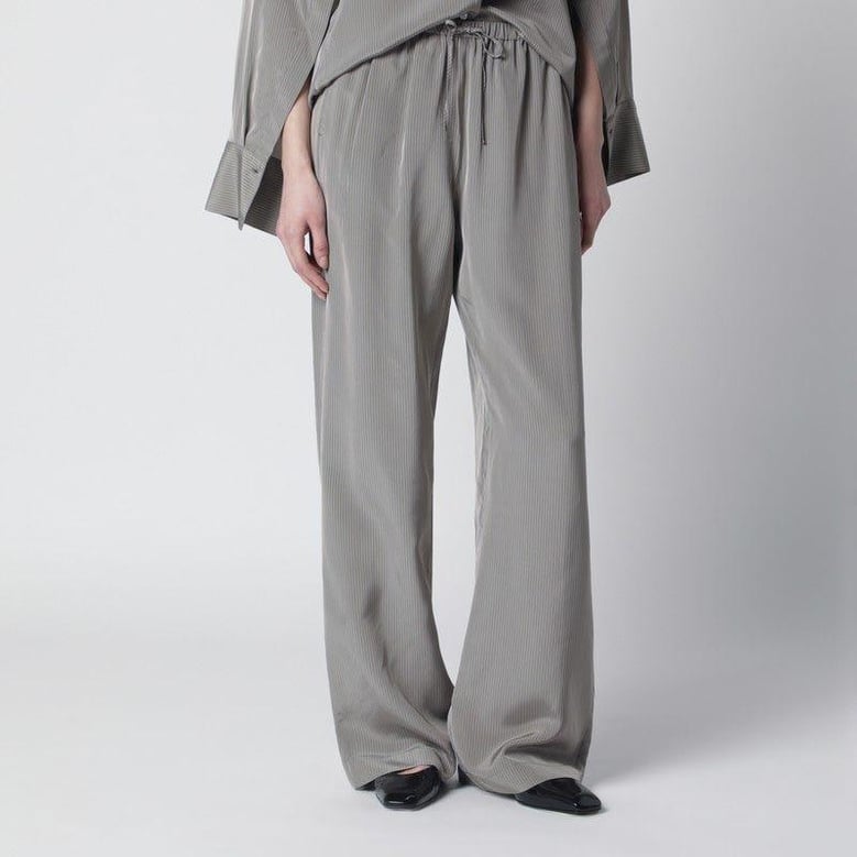 light grey wide striped trousers by Selfnex