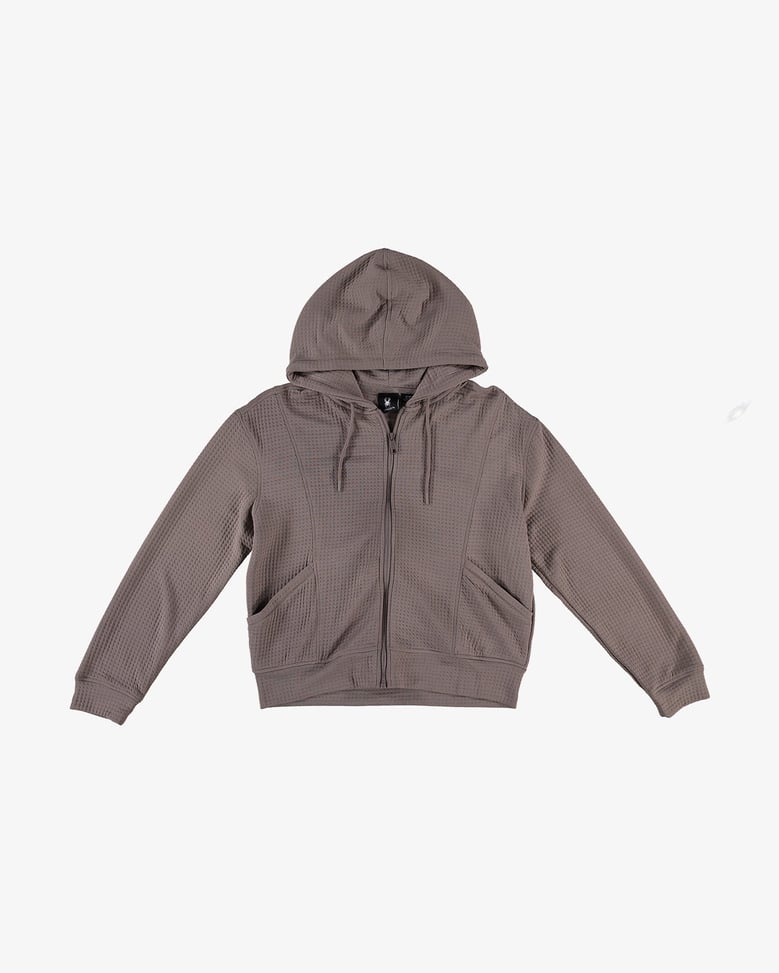 women's techknit zip hoodie - driftwood by Selfnex