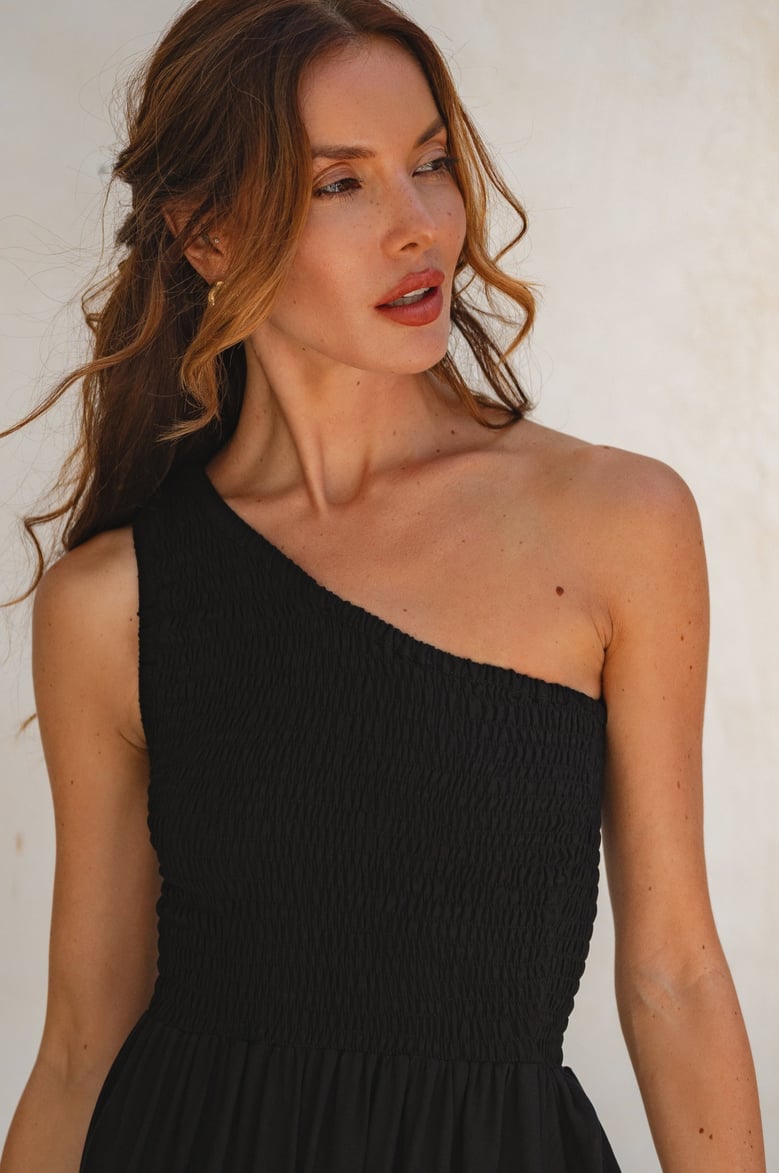 cassandra one shoulder maxi dress by Selfnex