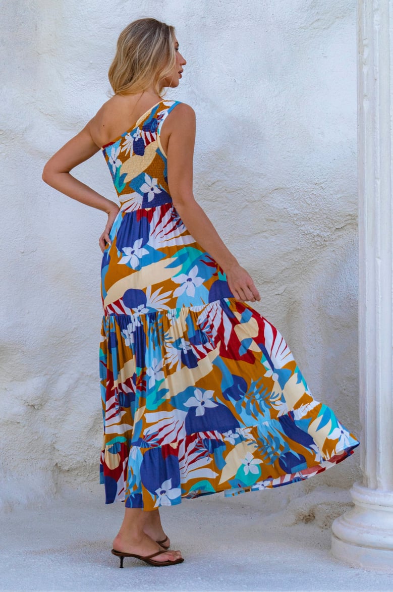 cassandra one shoulder maxi dress by Selfnex