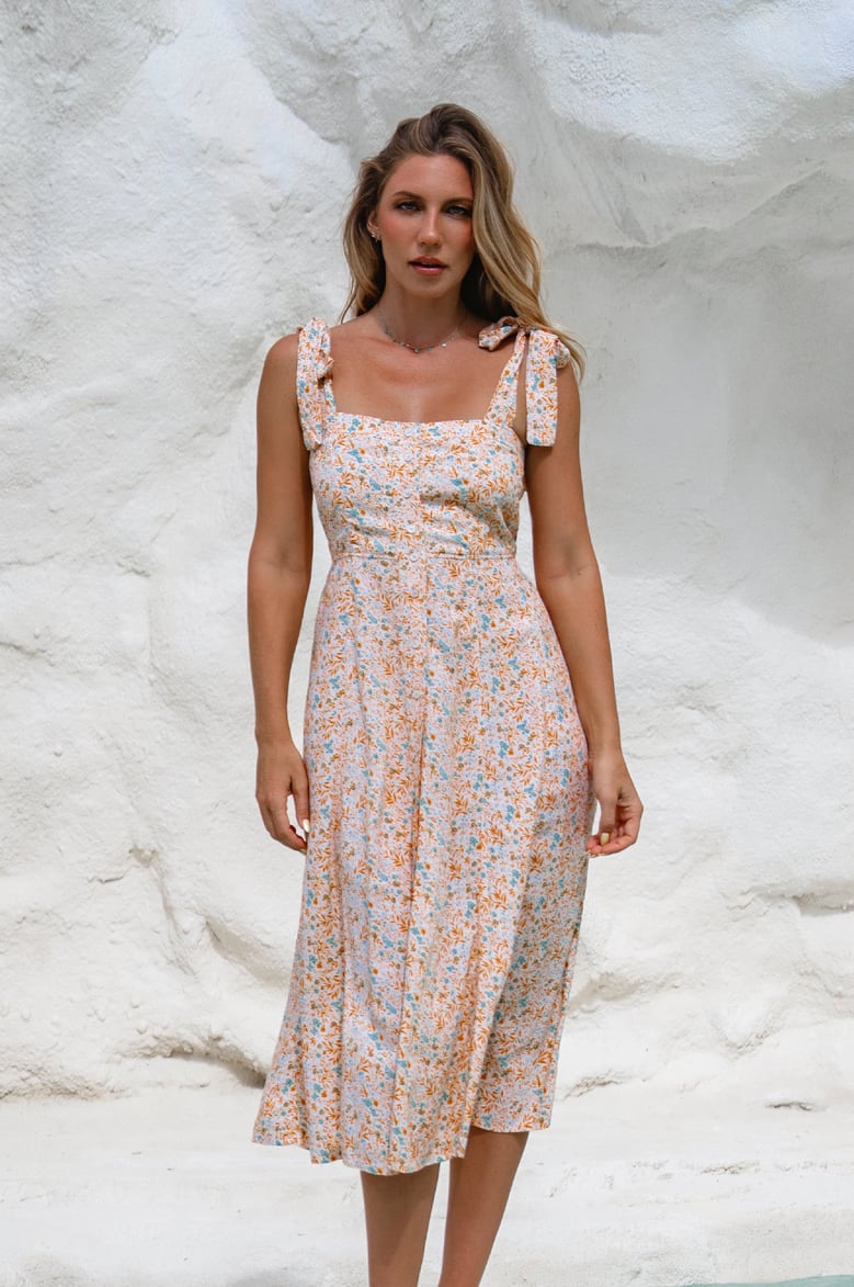 mia vita button down dress with ties by Selfnex