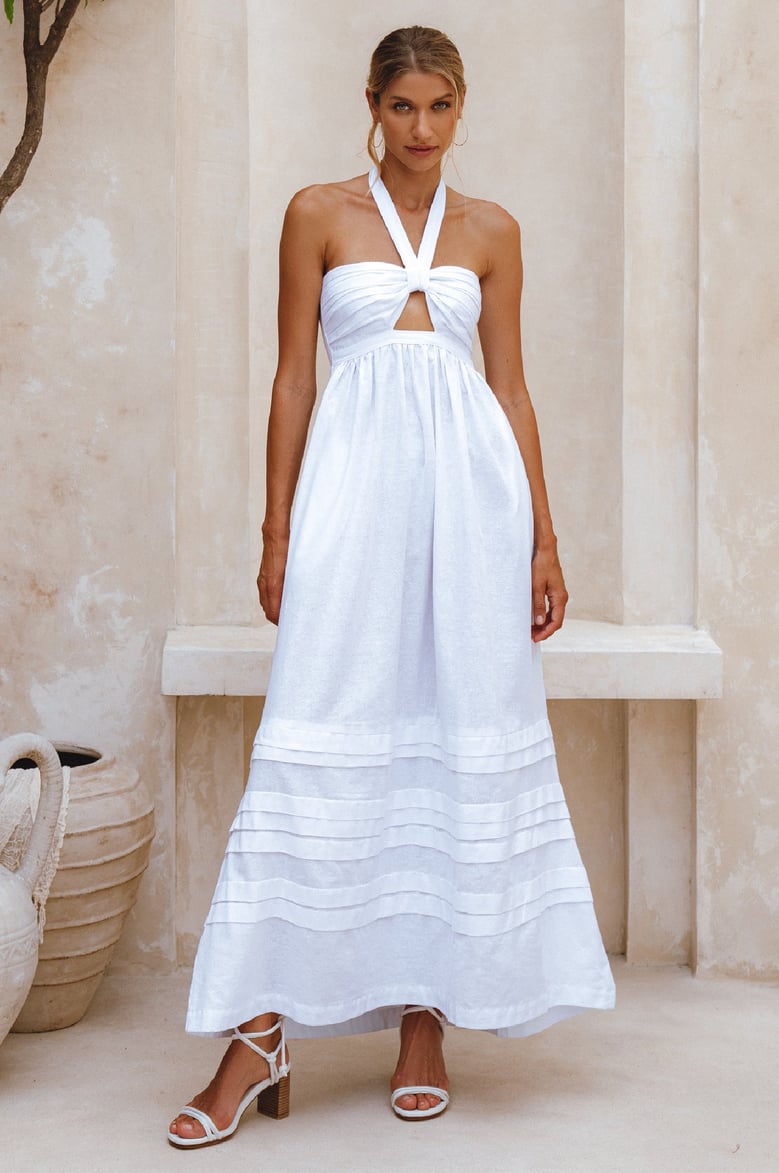 penelope halter linen maxi dress by Selfnex