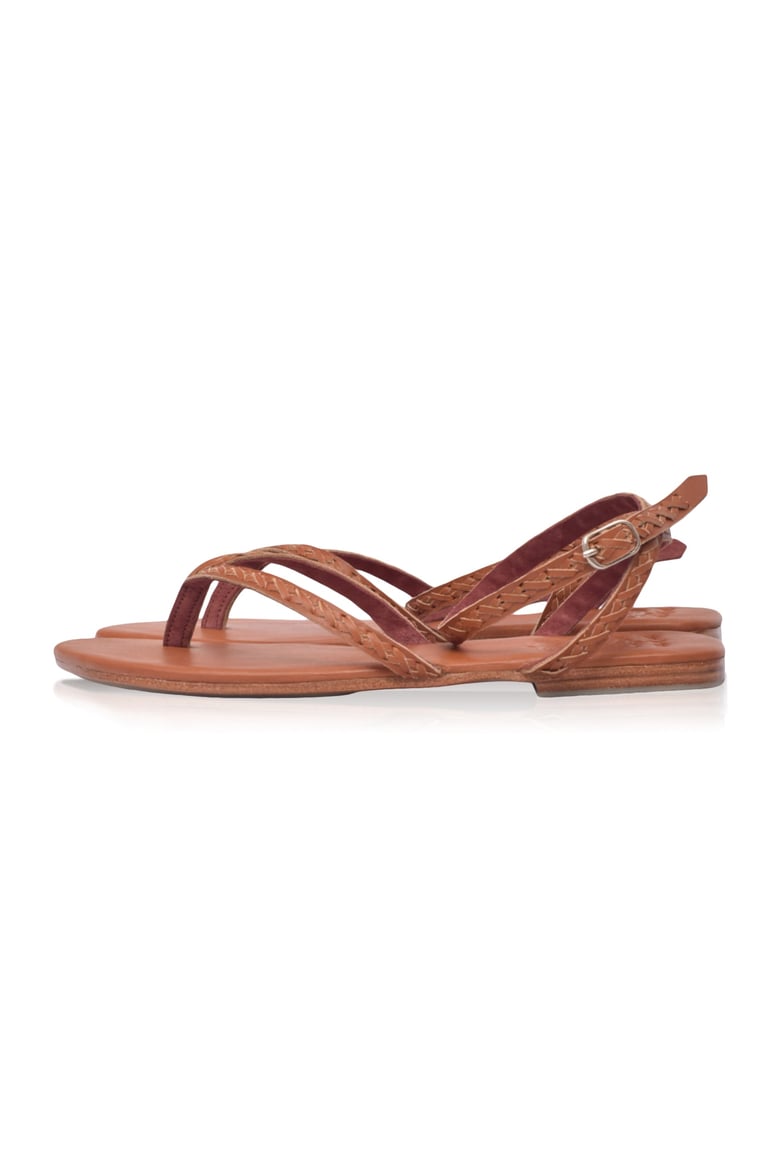 starsand braided thong leather sandals by Selfnex